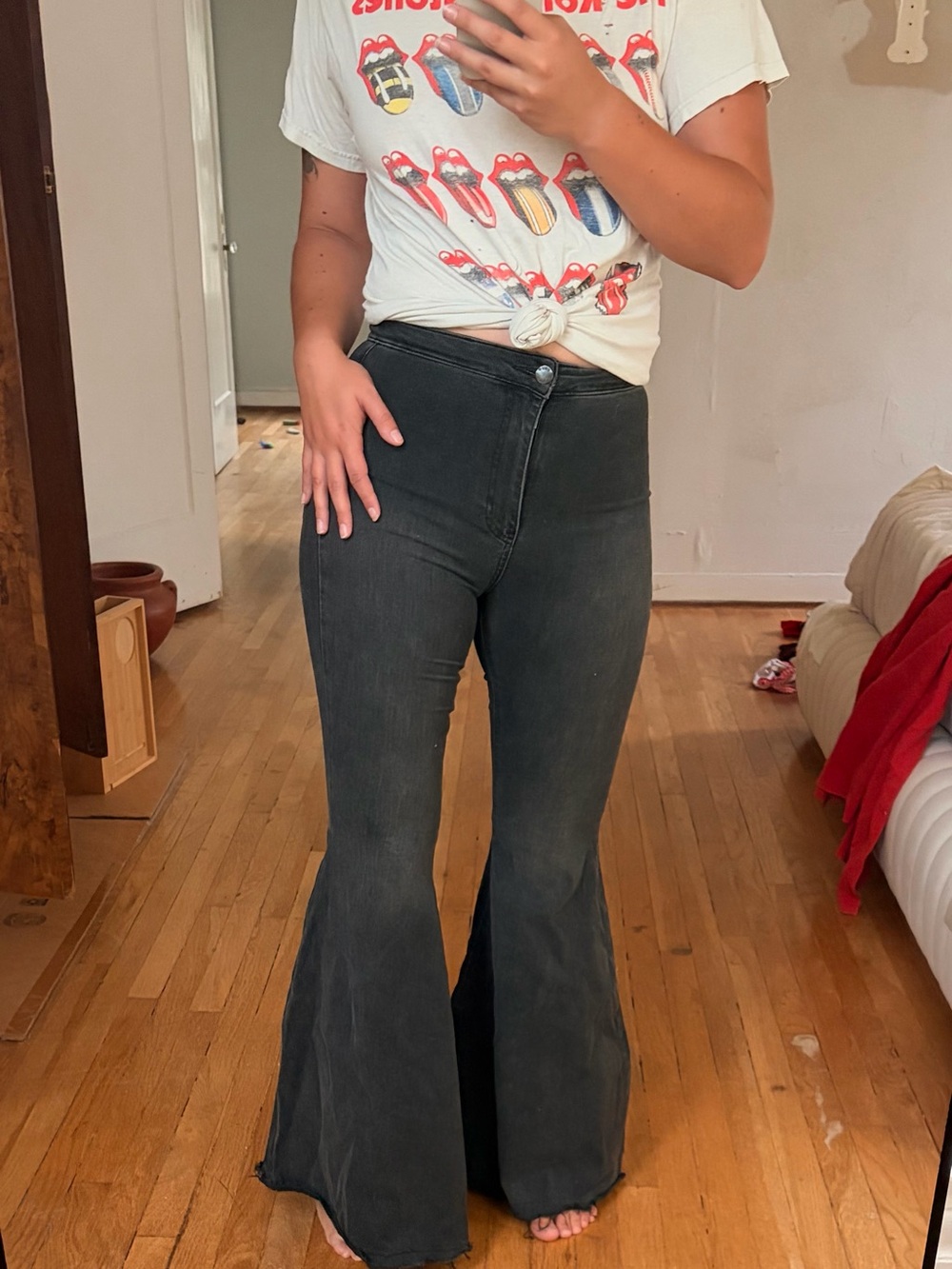 Just Float On Flare Bell Bottom Free People Jeans Sz 27